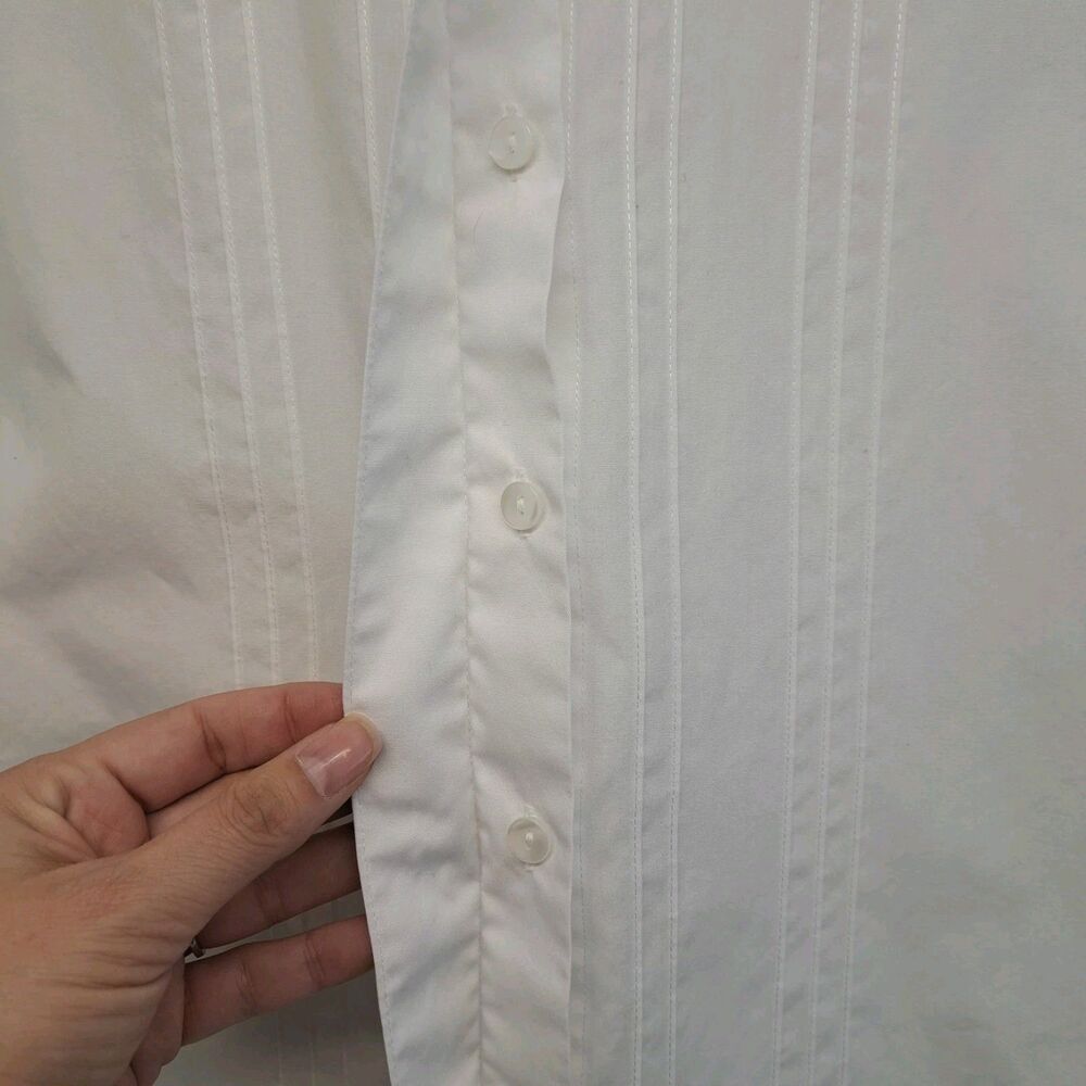 Vintage Orvis Women’s 10 Blouse Cotton Blend Long Sleeve Button Up White - Picture 3 of 7